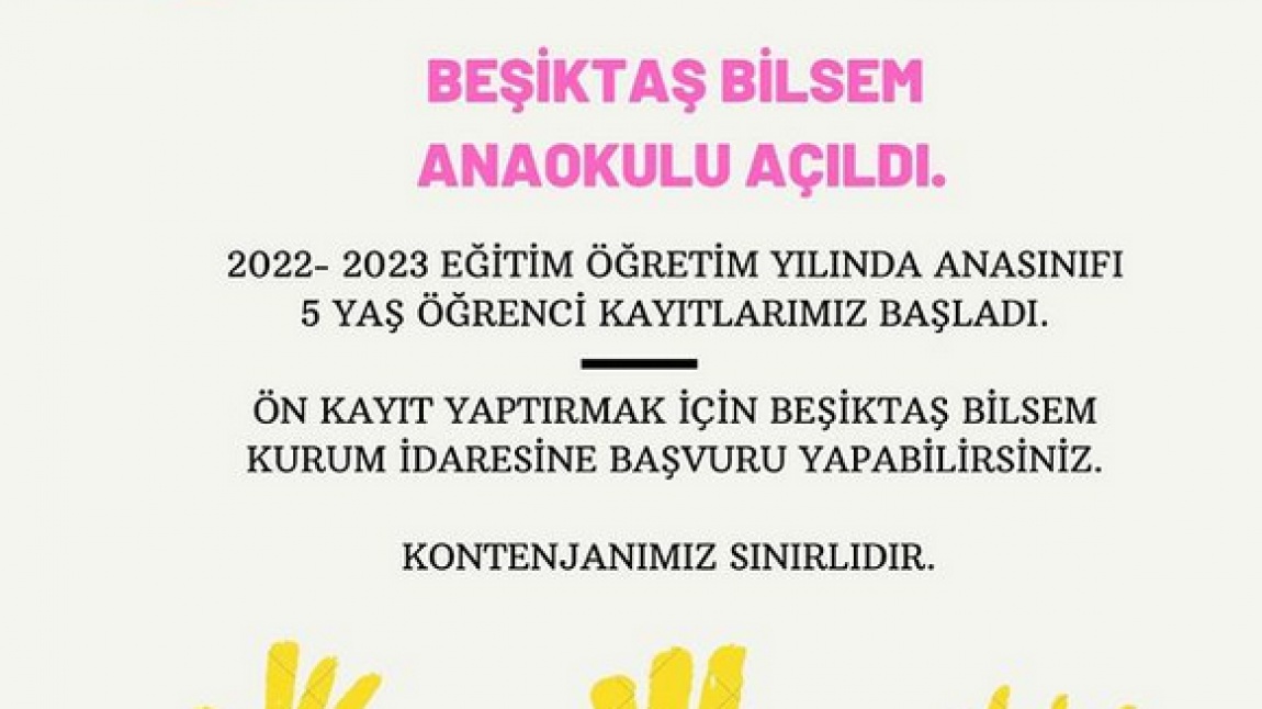 Beşiktaş Bilim ve Sanat Merkezi Anaokulu Açıldı